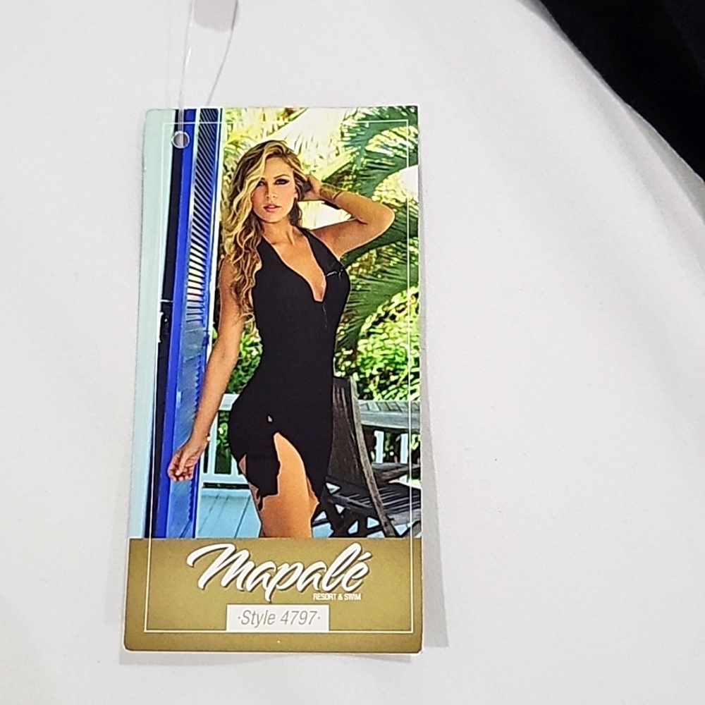 Black Swim Sexy Vacation Cover Up Size L NWT